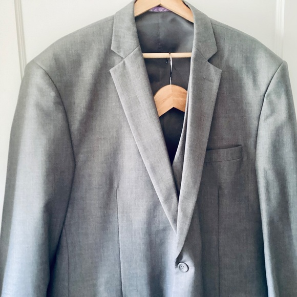 Fabio Fabrinni 3-Piece Suit Men's 42L Gray 2-Button Notch Lapel Formal Wedding - Picture 4 of 16